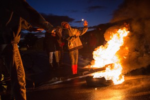 photo of burning tyres