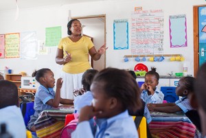 Photo of teacher in class