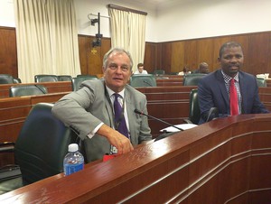 Photo of two men in parliament