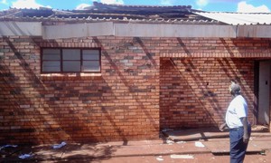 Photo of damaged school rof=of