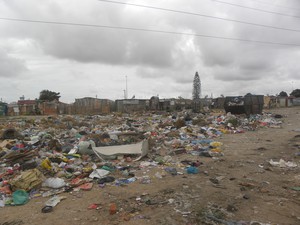 Photo of dumpsite with cow