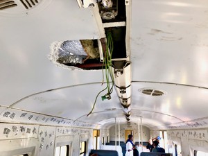 Photo of messed up train carriage