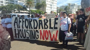 Photo of protest for affordable housing