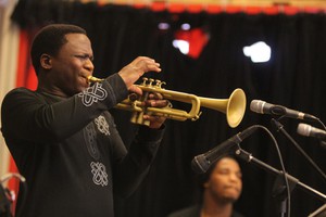 Photo of a trumpeter playing