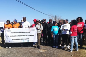 Photo of protest at Lindela