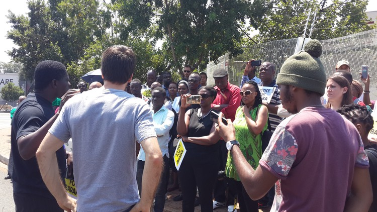 Photo of protest at University of Johannesburg residence